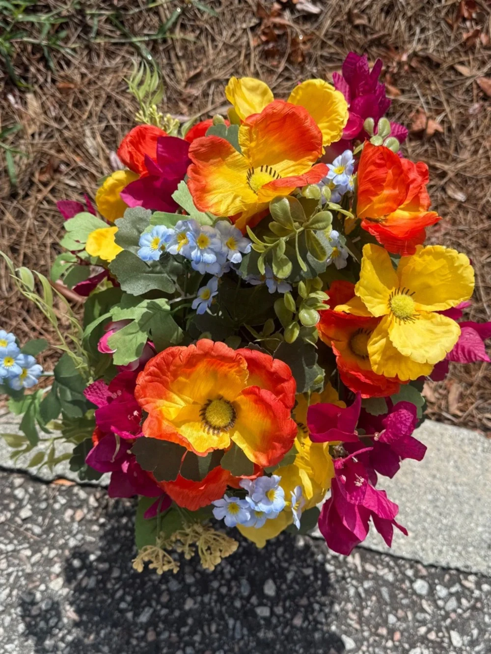 Artificial Floral Arrangement Basket - NWT